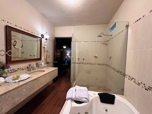 Habitación Deluxe | Baño | Tina y regadera independientes y regadera tipo lluvia