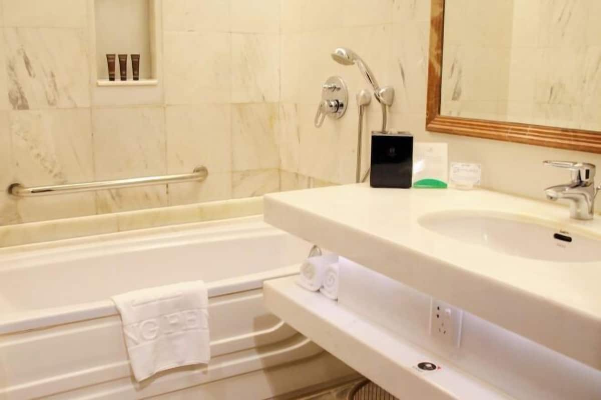 Free toiletries, hair dryer, slippers, towels