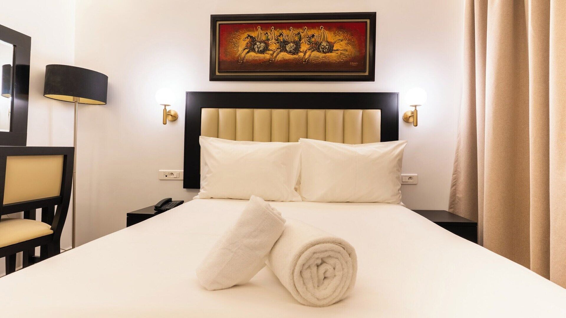 Frette Italian sheets, premium bedding, memory foam beds, minibar
