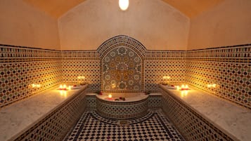 Turkish bath, body scrubs, detox wraps, massages