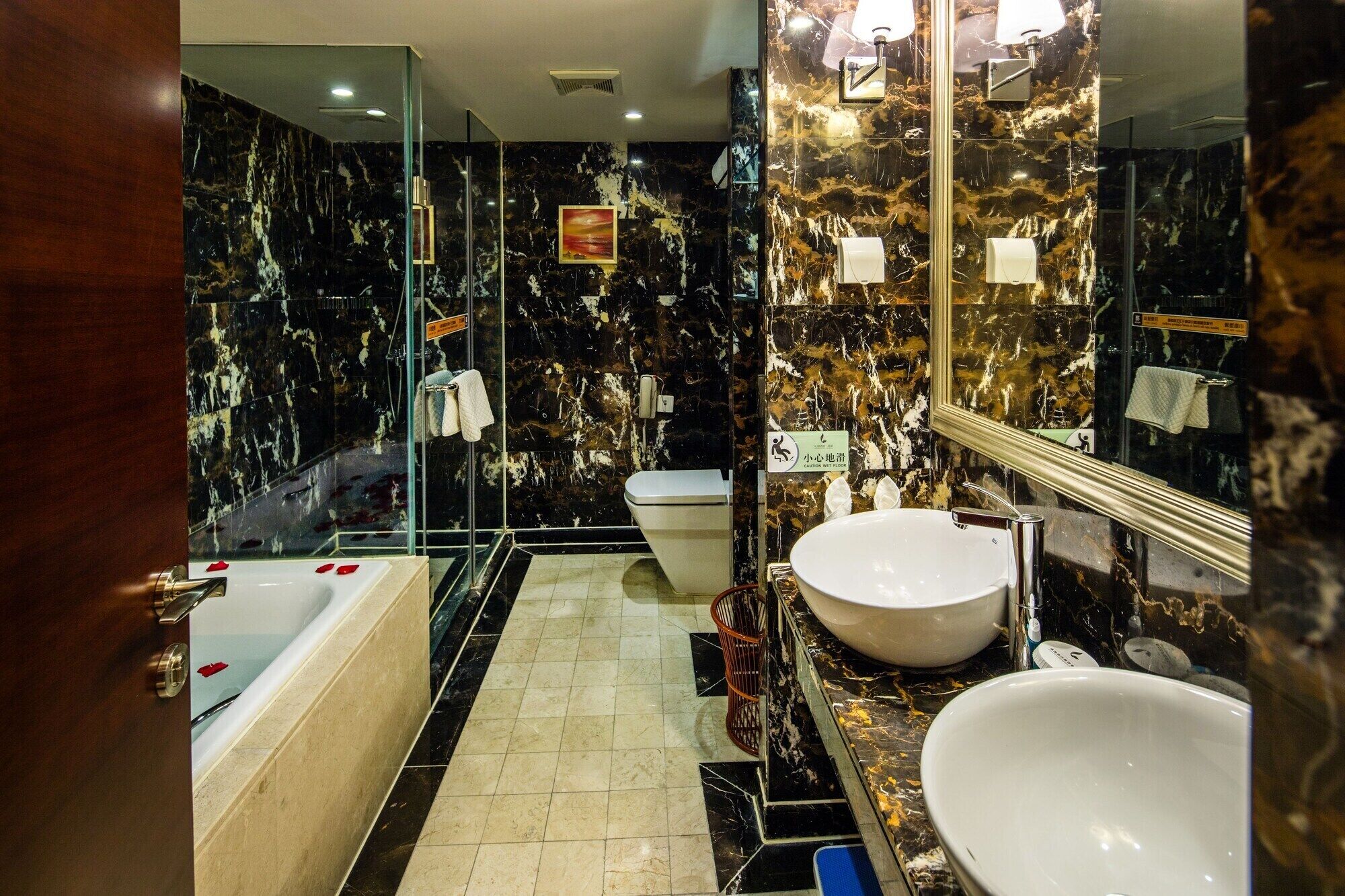 bathroom | shower, rainfall showerhead, free toiletries, hair dryer