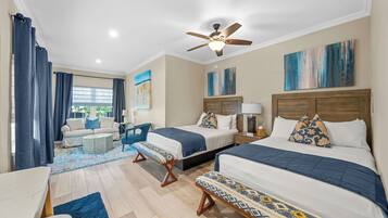 Family Room, 2 Double Beds, Non Smoking, Ocean View | Individually furnished, free WiFi, bed sheets