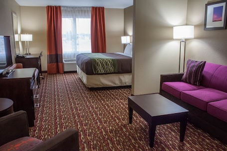 Junior Suite, 1 King Bed with Sofa bed, Non Smoking | Living area | 40-inch LED TV with digital channels, TV, first-run movies