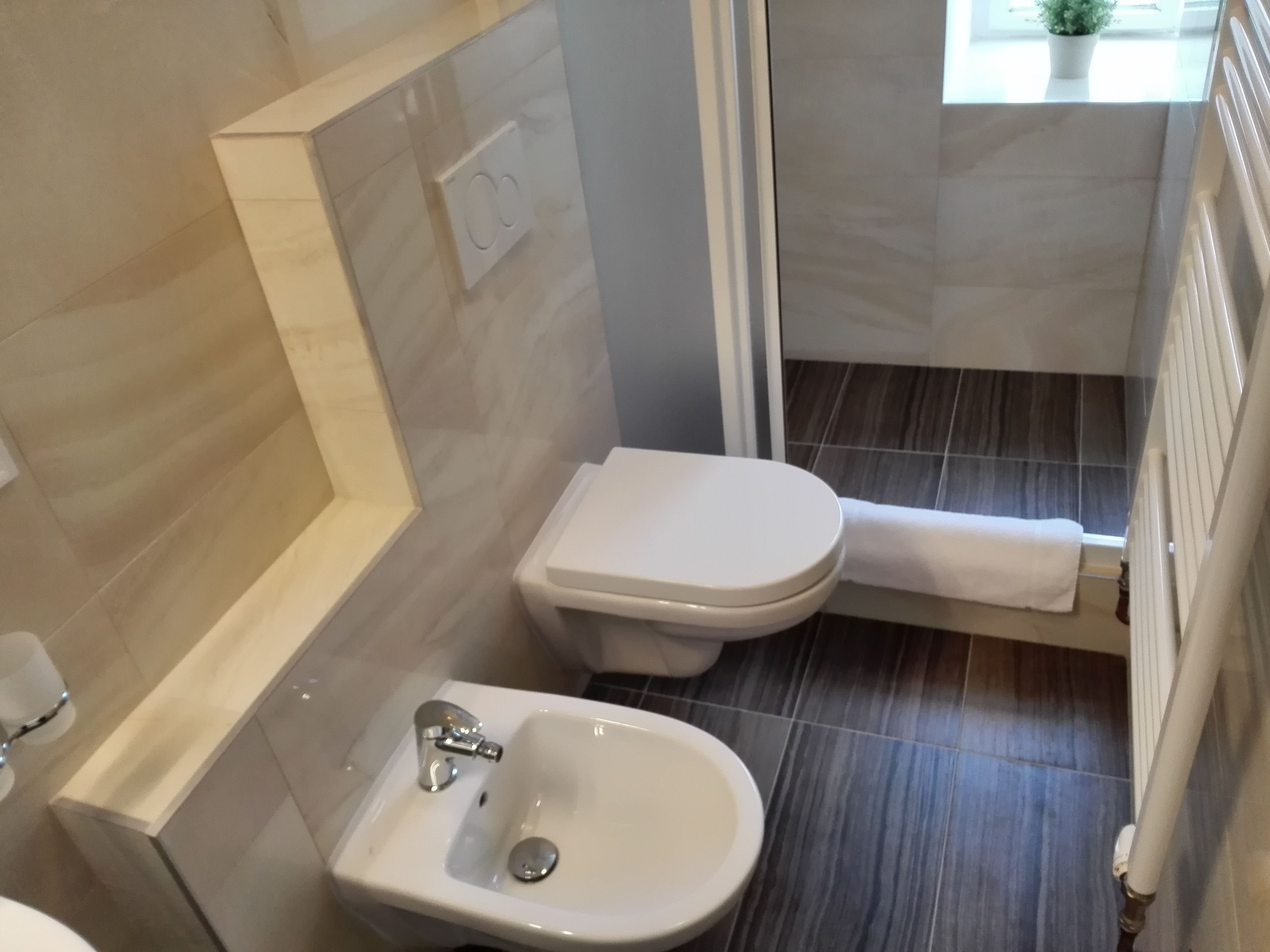 apartment, terrace | bathroom | shower, hair dryer, towels