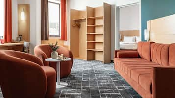 Premium bedding, down duvets, in-room safe, desk