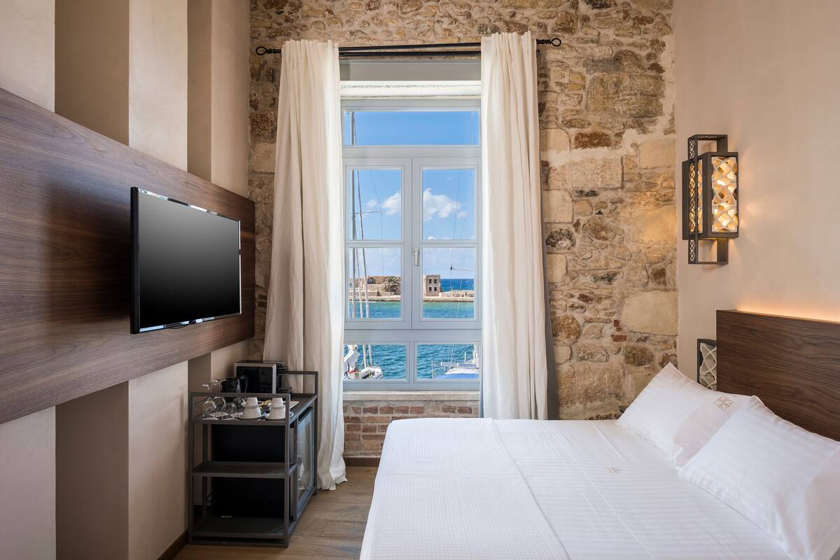 Standard Double Room, Sea View | Egyptian cotton sheets, premium bedding, down duvets