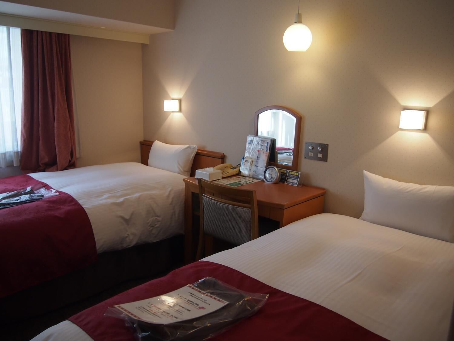 1 bedroom, desk, blackout curtains, iron/ironing board