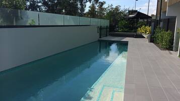 Outdoor pool, sun loungers