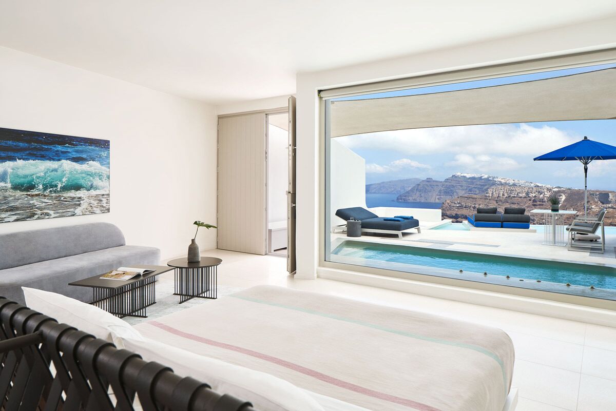Suite (Sugarmoon, Caldera View) | Premium bedding, down comforters, in-room safe, individually decorated