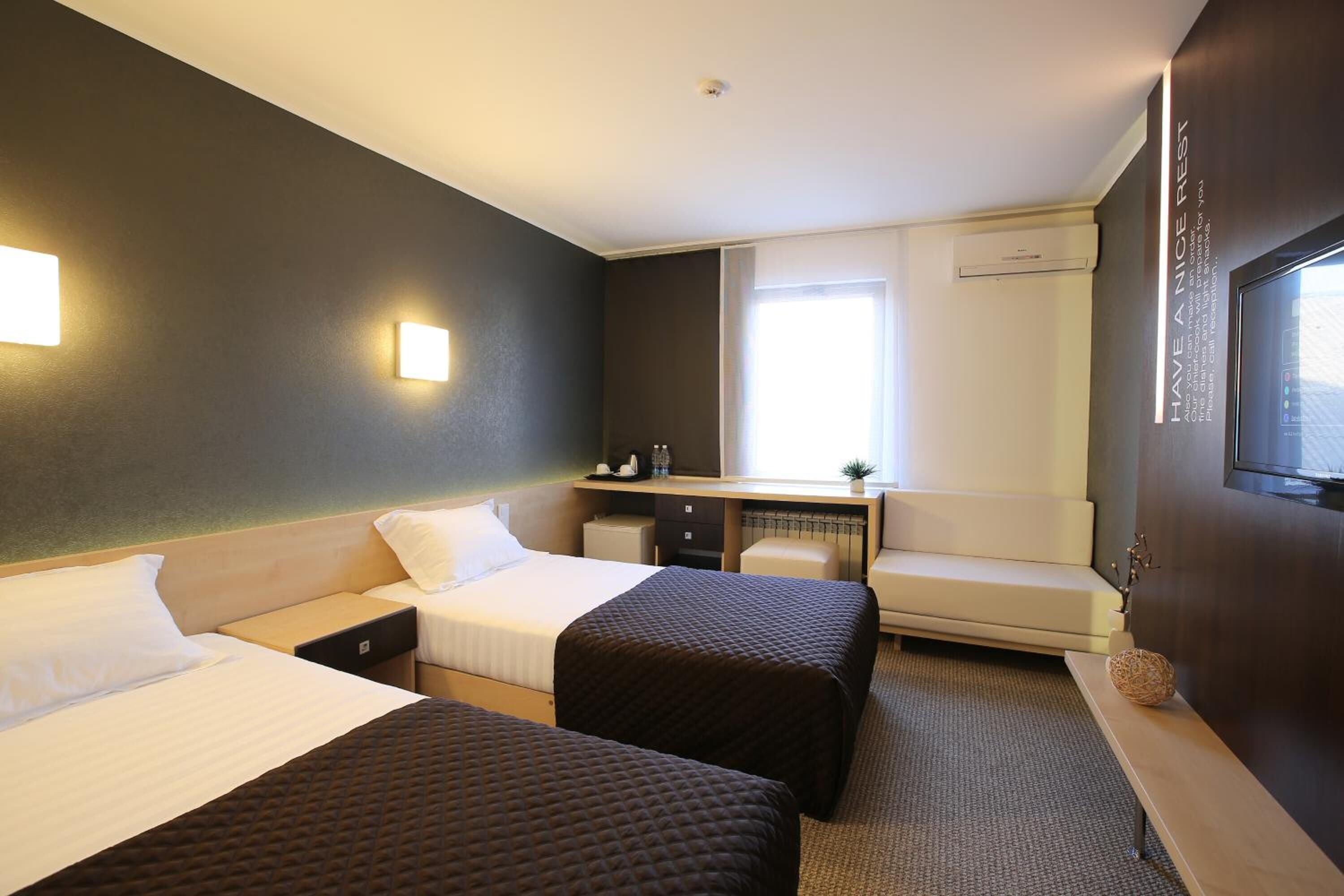 premium bedding, down duvets, memory-foam beds, minibar