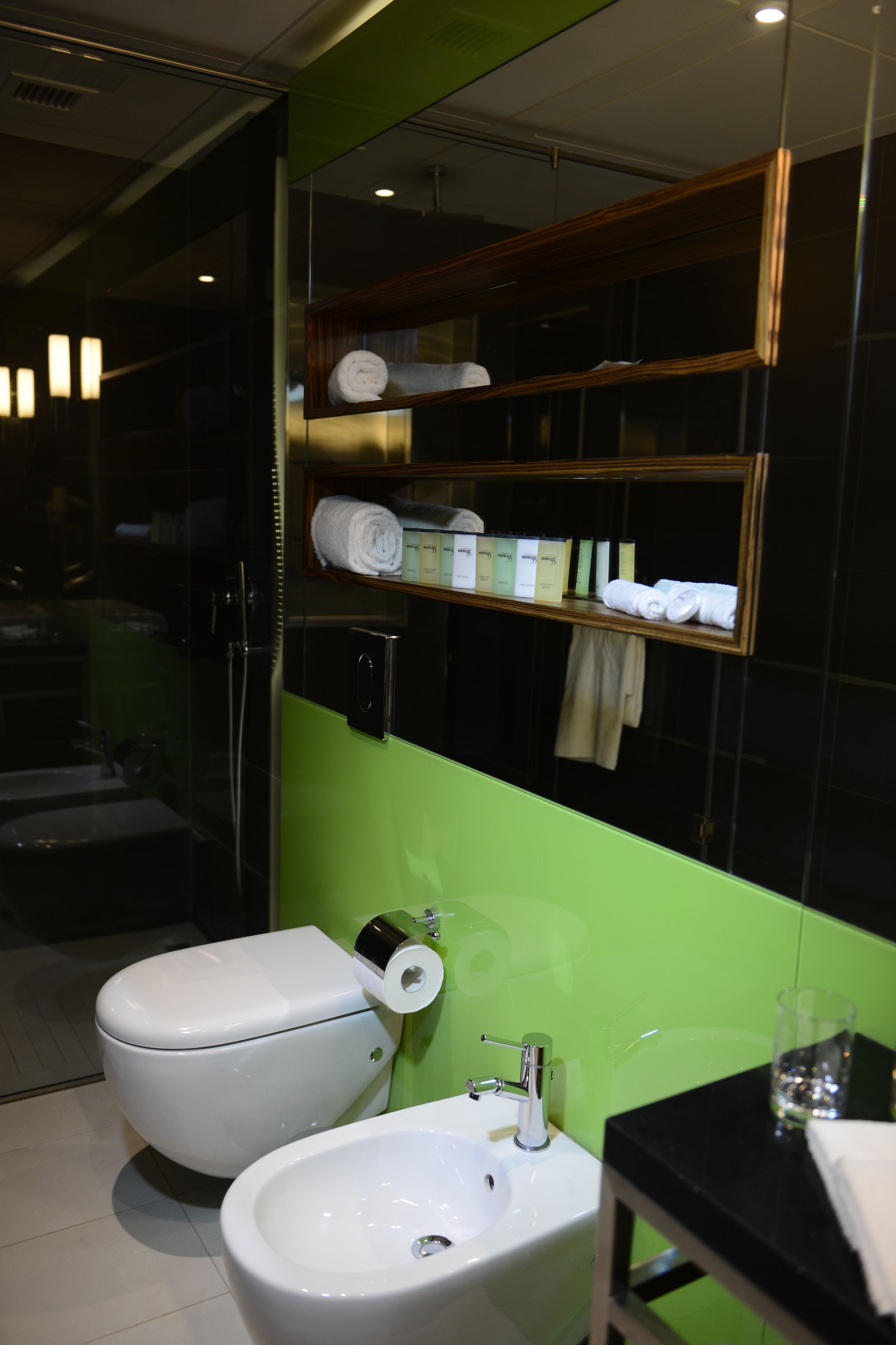 free toiletries, bathrobes, slippers, towels