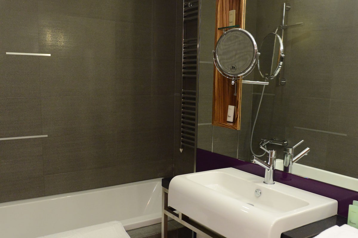 free toiletries, bathrobes, slippers, towels