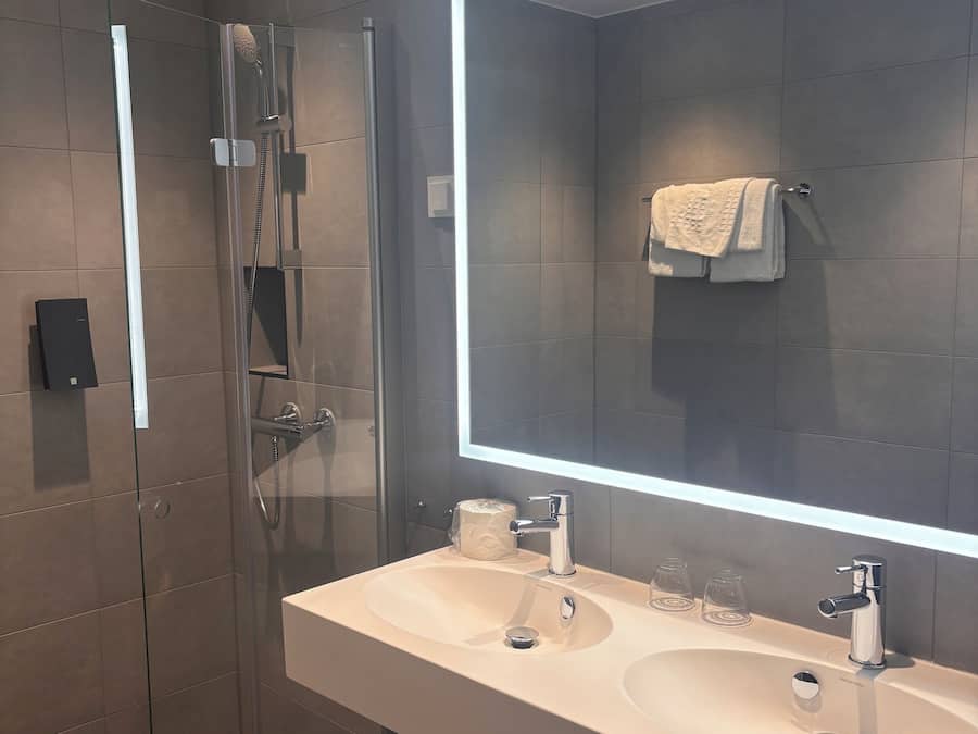 Family Room (Standard) | Bathroom | Shower, hair dryer, heated floors, towels