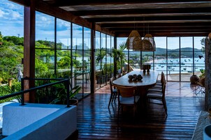 Breakfast, lunch, dinner served; Brazilian cuisine, beach views