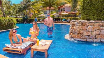 2 outdoor pools, open 6 AM to 9 PM, free pool cabanas, pool umbrellas