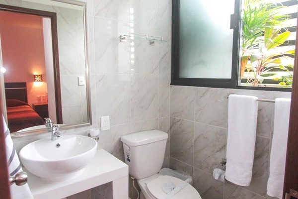 Deluxe Suite, 1 Queen Bed | Bathroom | Shower, hair dryer, towels