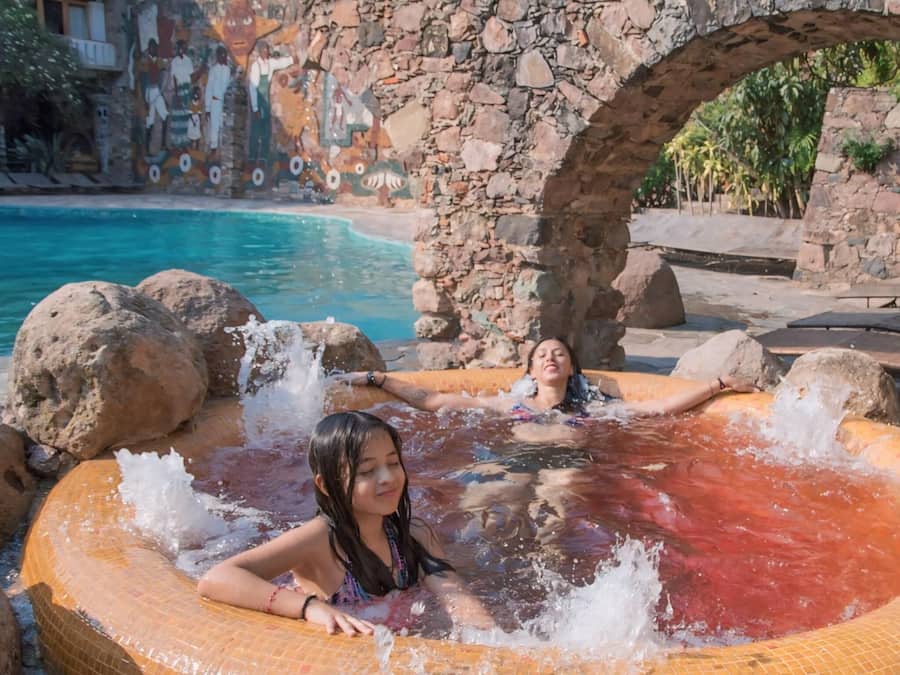 2 outdoor pools, open 9 AM to 7 PM, pool umbrellas, sun loungers