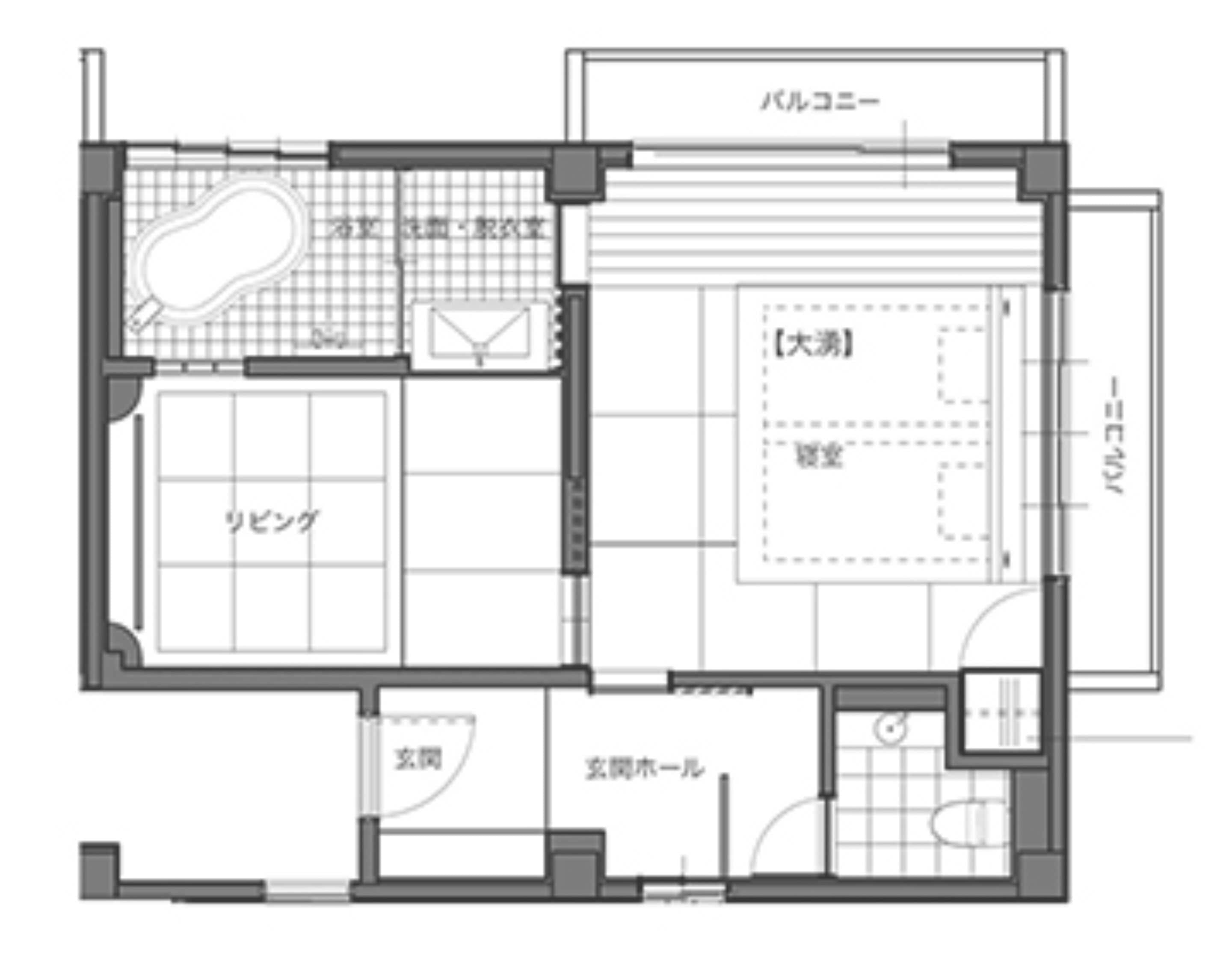 A floor plan of a hotel with a swimming pool, a gym, and a parking area.