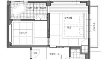 A floor plan of a hotel with a swimming pool, a gym, and a parking area.