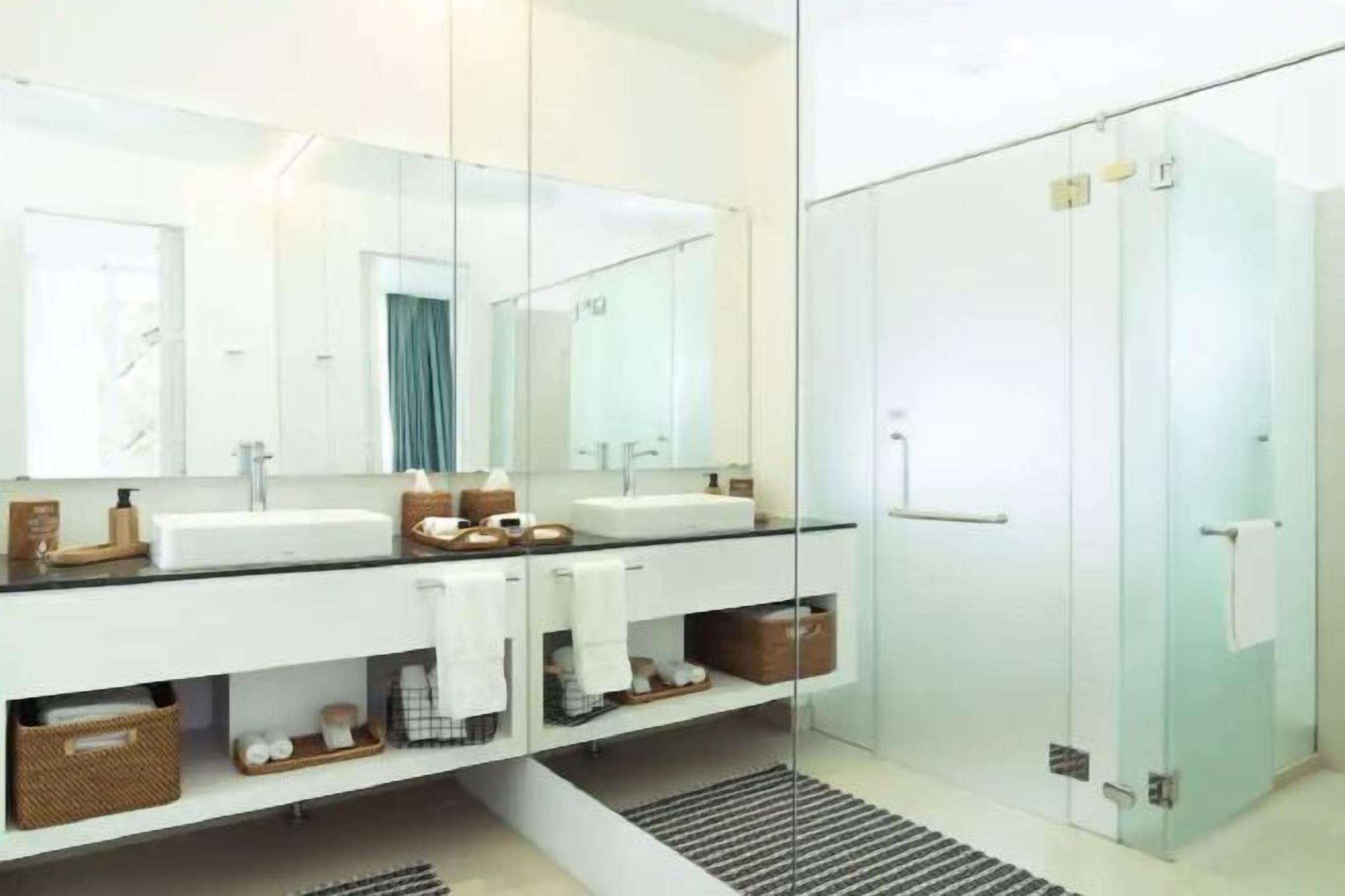 Bathroom | Shower, designer toiletries, hair dryer, bathrobes