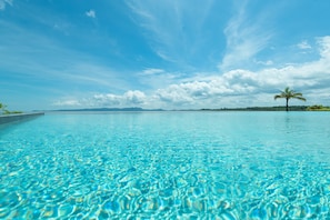 Outdoor pool, open 10:00 AM to 7:00 PM, free cabanas, sun loungers