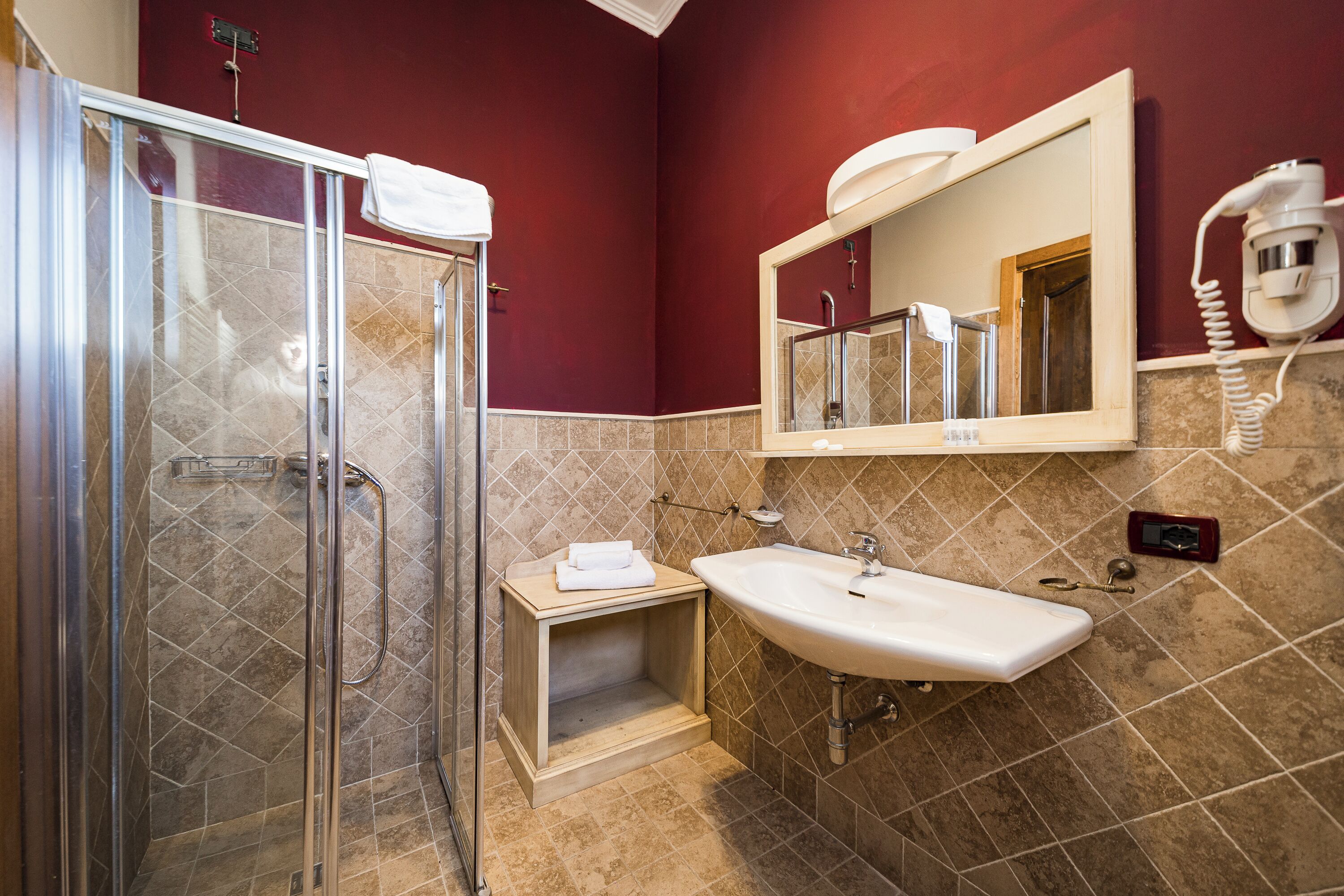 apartment | bathroom | shower, rainfall showerhead, hair dryer, bidet