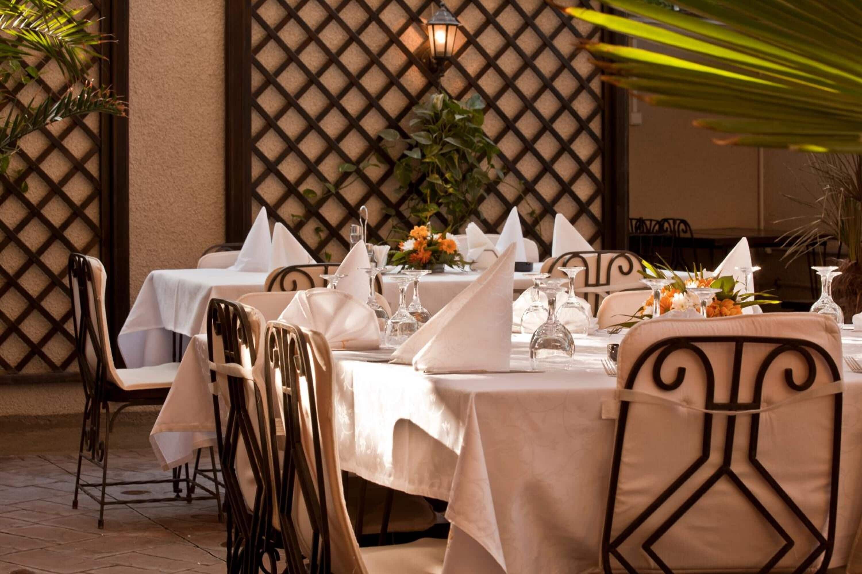 Outdoor banquet area