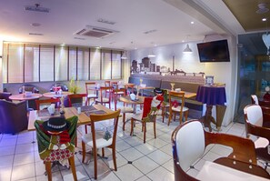 Breakfast, lunch, dinner served; Brazilian cuisine