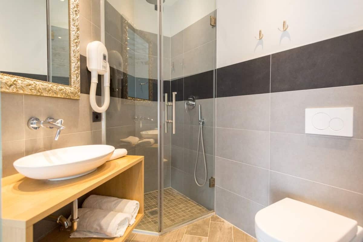 shower, free toiletries, hair dryer, bidet