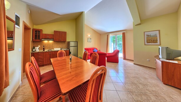 Apartment, 1 Bedroom, Balcony, Sea View | Living area | TV - Apartments Ruzmarin (Rogoznica)
