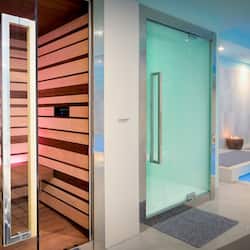 Sauna, steam room, body scrubs, facials, massages