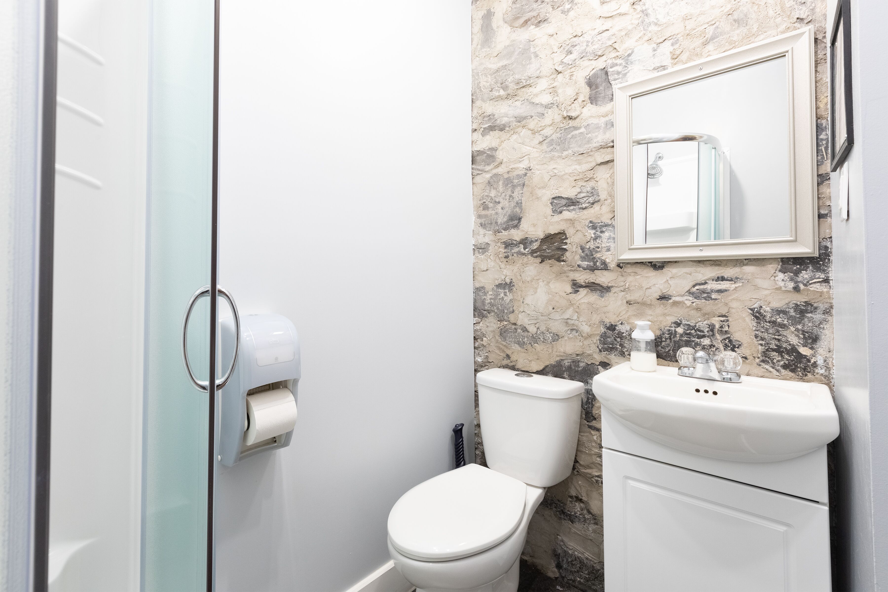 2 Double Beds | Bathroom | Shower, hair dryer, towels