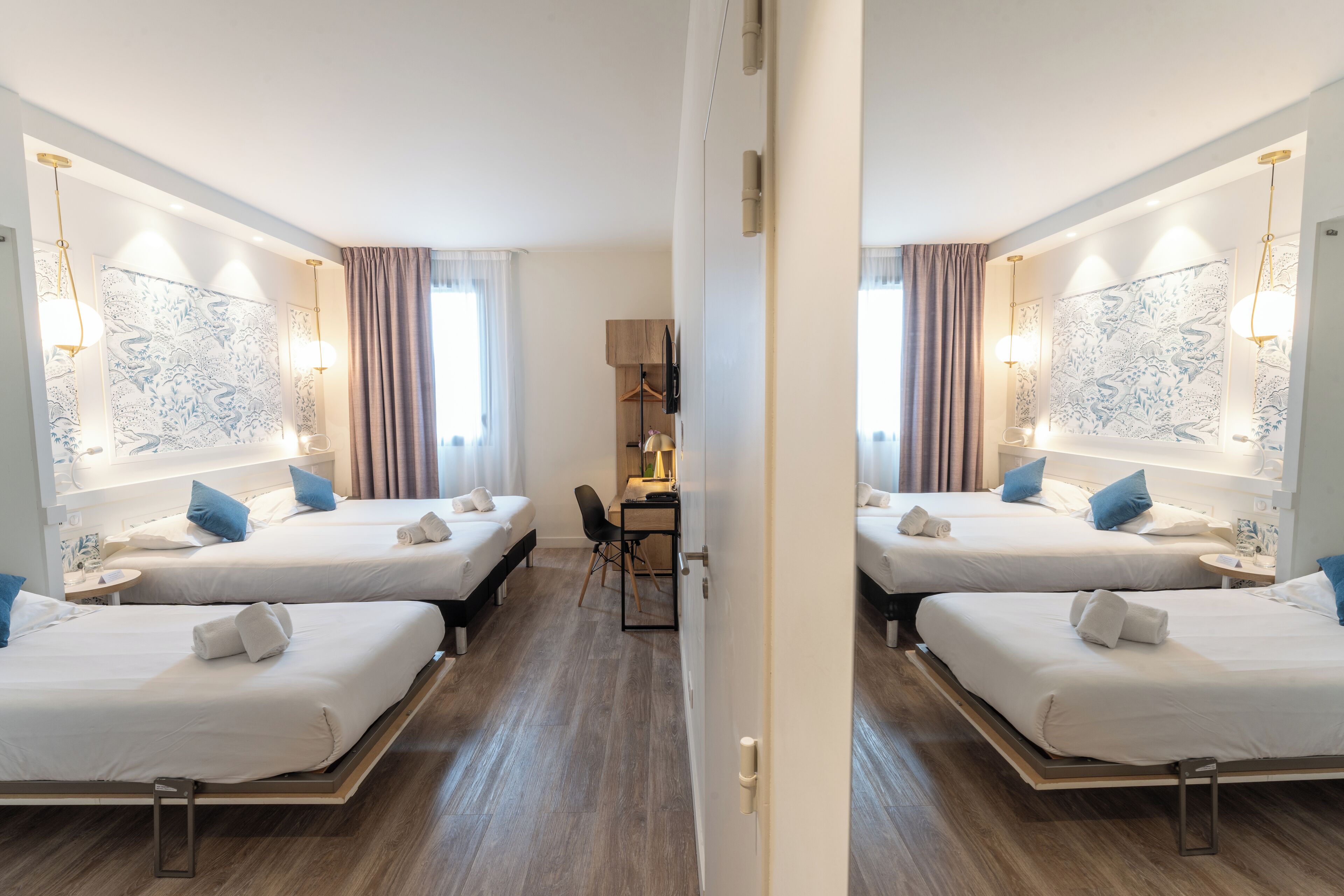 Cosy Triple | Värdeförvaringsskåp på rummet, arbetsyta för laptop och ljudisolering