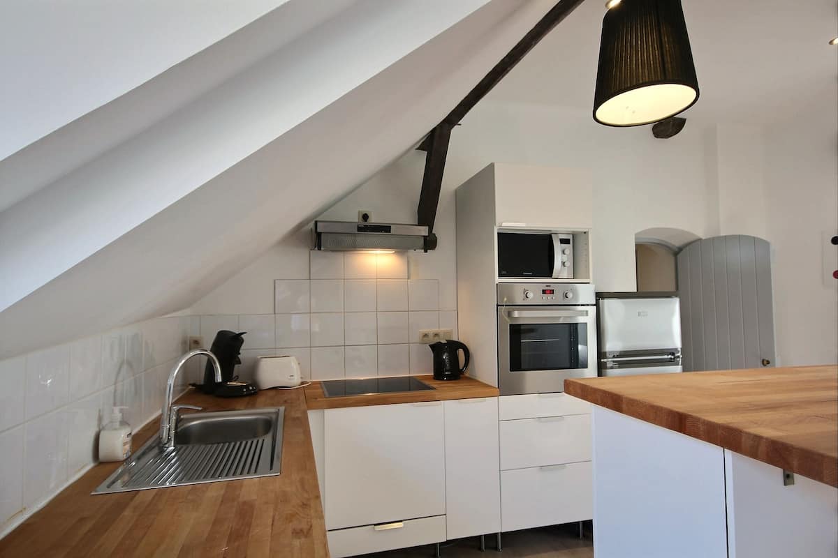 Appartement, 2 slaapkamers (Saint-Remy 2) | Privékeuken | Een espressoapparaat, een koelkast, een microgolfoven, een kookplaat