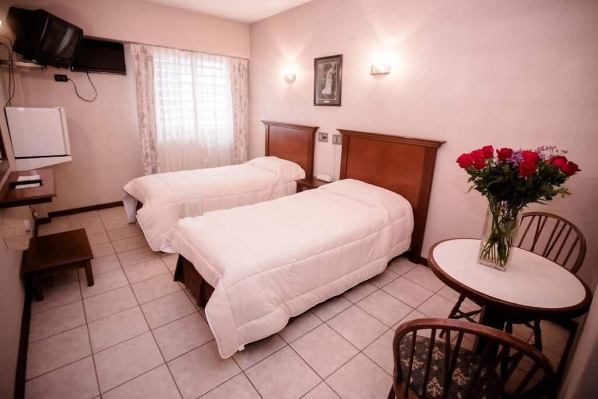 Desk, free WiFi, bed sheets
