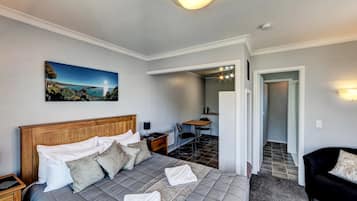 Blackout drapes, iron/ironing board, free WiFi, bed sheets