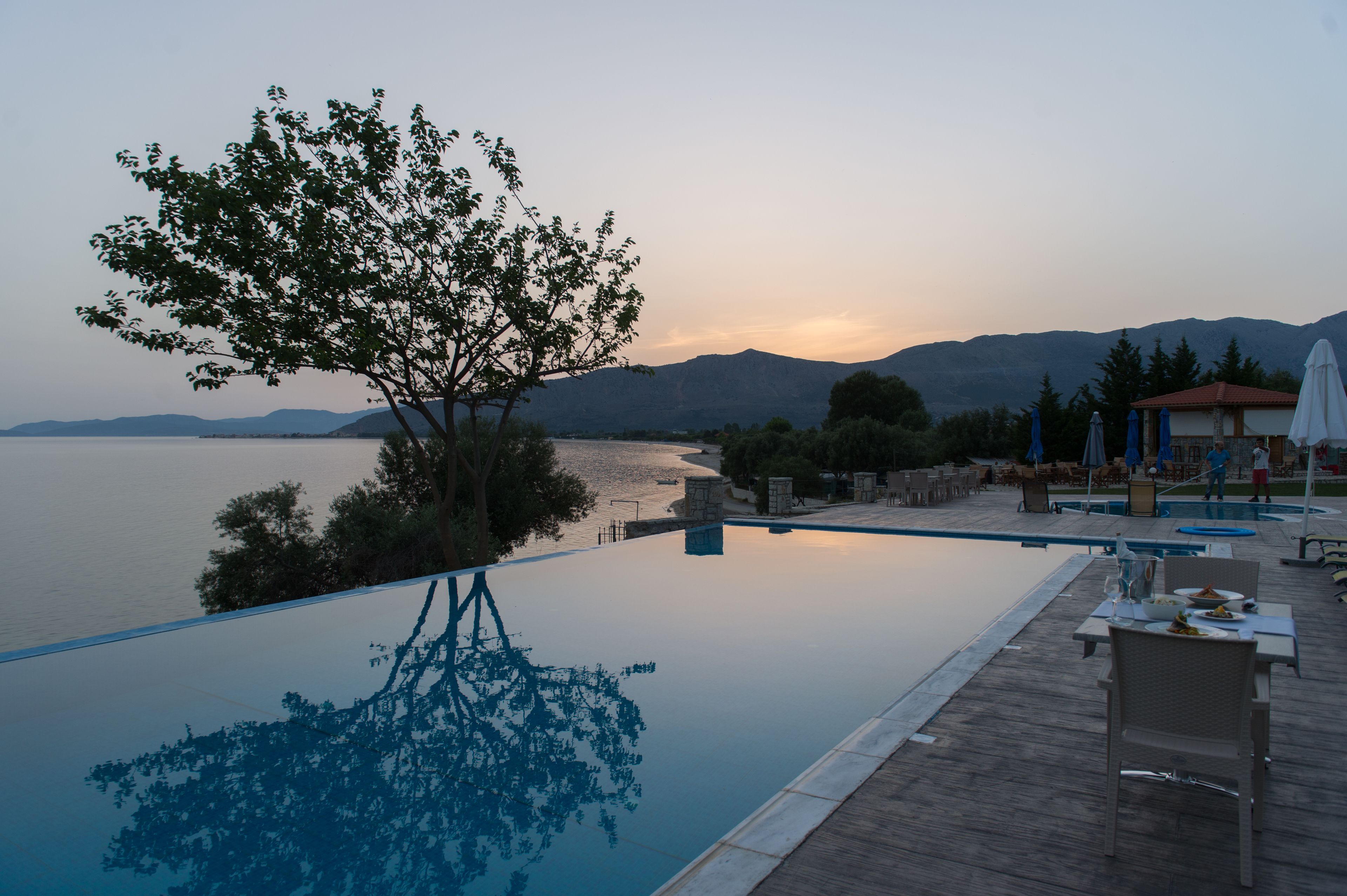 Indoor pool, seasonal outdoor pool, open 9 AM to 9 PM, pool umbrellas