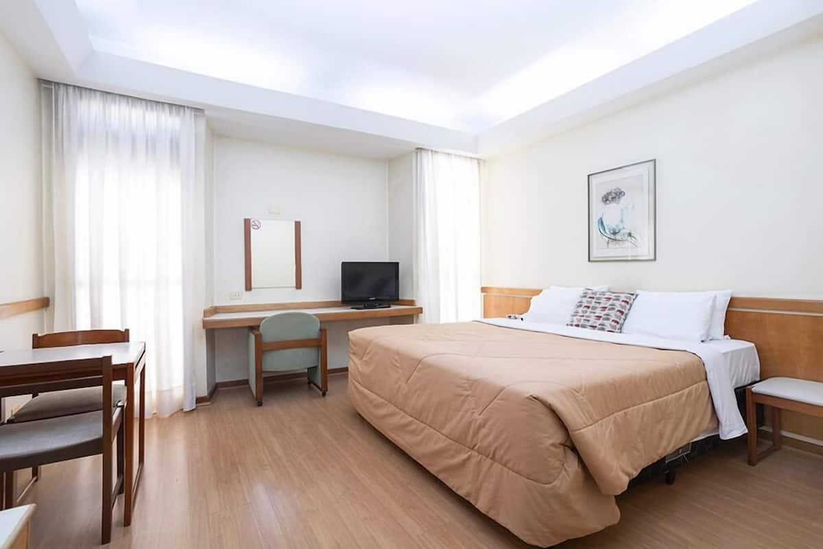 Desk, free WiFi, bed sheets