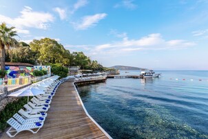 Private beach, beach volleyball, beach bar