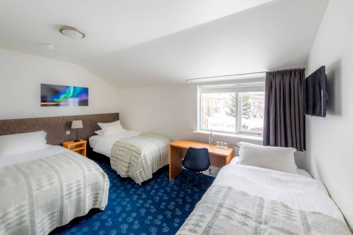 Triple Room | Peralatan tempat tidur hipoalergenik, meja, langsir/tirai gelap terus