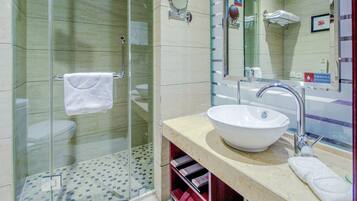 Free toiletries, hair dryer, towels