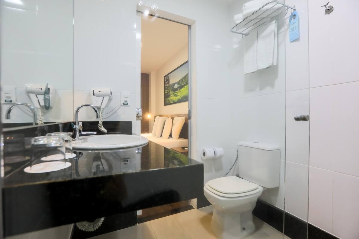 Bathroom | Shower, free toiletries, hair dryer, towels