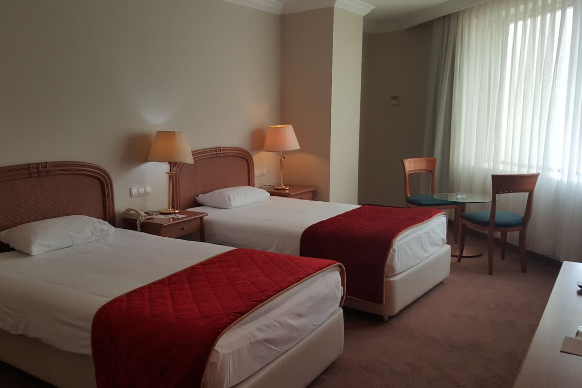 Economy kamer, 1 twee- of 2 eenpersoonsbedden | Luxe beddengoed, een minibar, een kluis op de kamer, gratis wifi