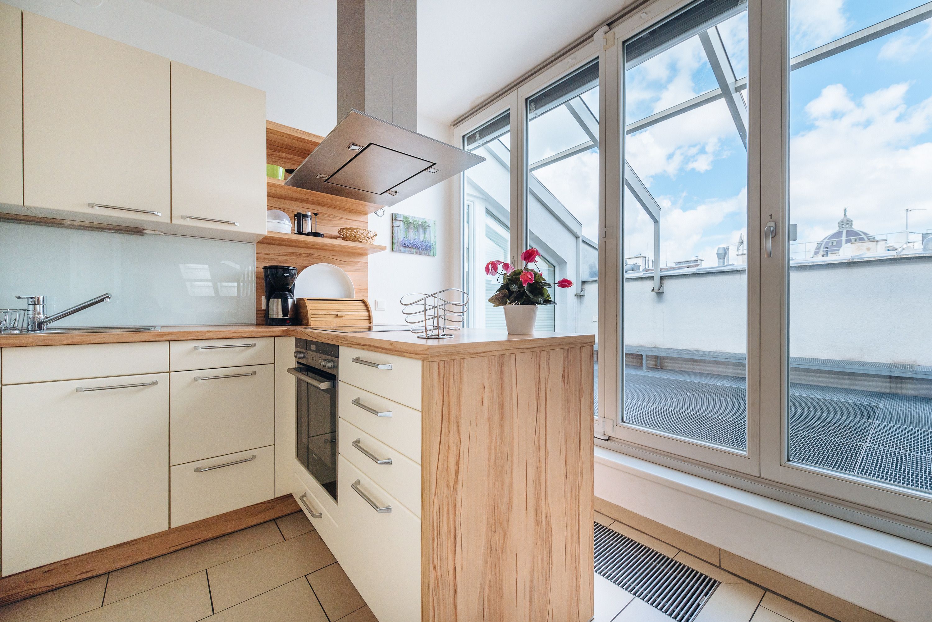 Apartment, 4 Bedrooms, 2 Bathrooms, City View (Mozartblick I - Opernring 23) | Private kitchen | Full-sized fridge, microwave, stovetop, dishwasher