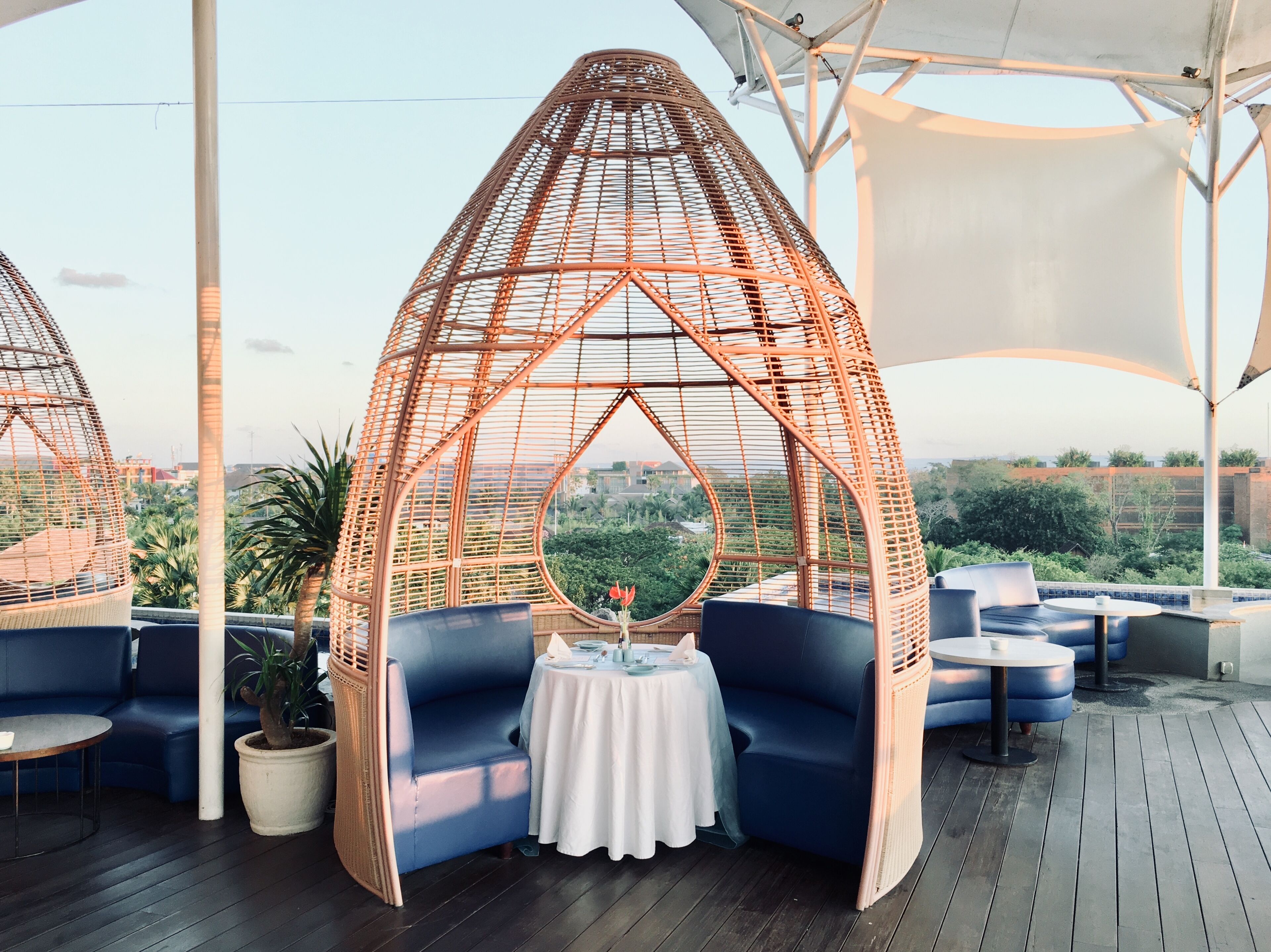 Outdoor banquet area