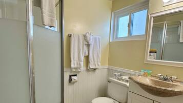 Free toiletries, hair dryer, towels