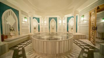 Sauna, dampbad, tyrkisk bad/hammam, kropsbehandlinger, hot stone-massage