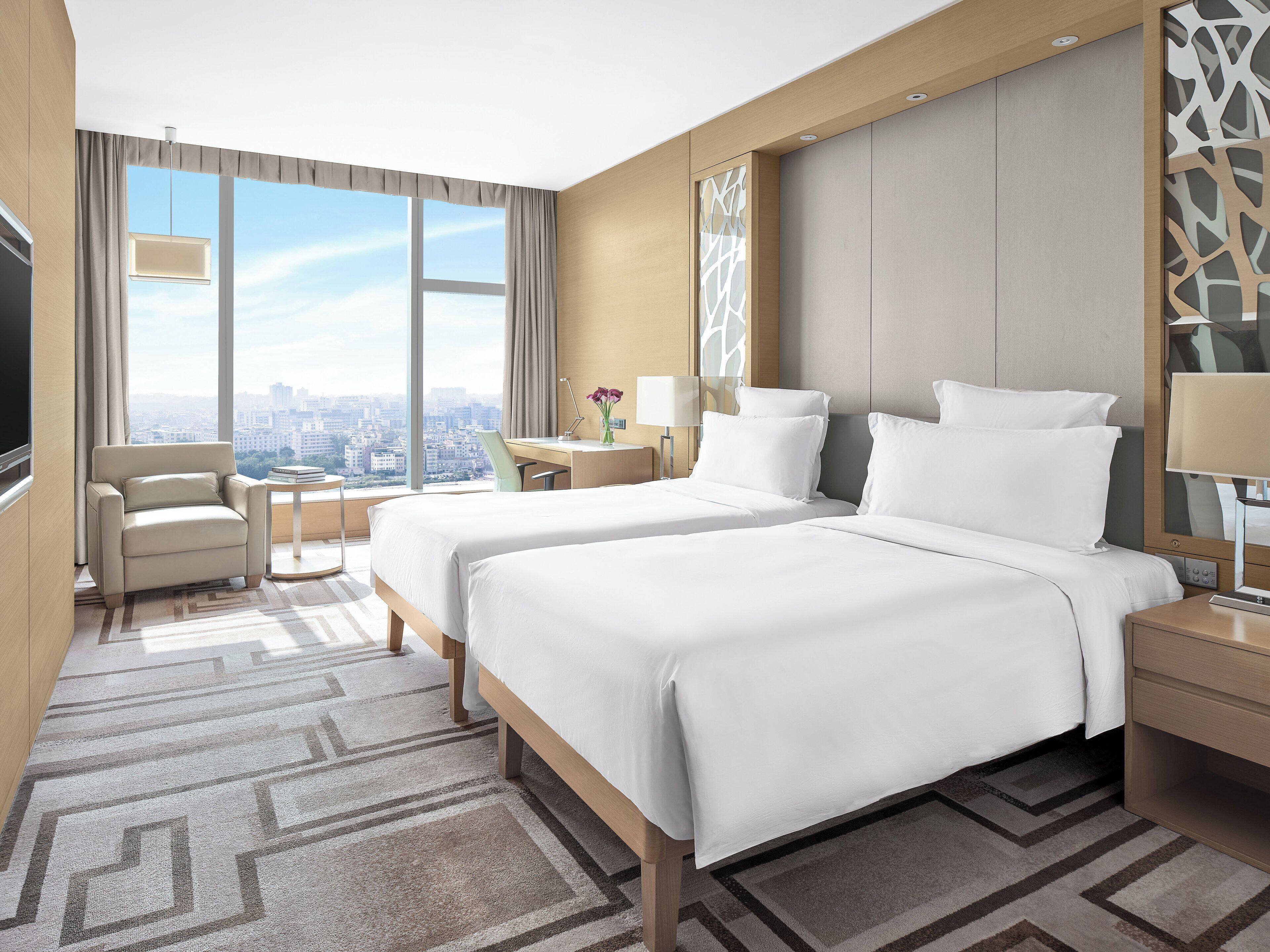 Ropa de cama de alta calidad y minibar 