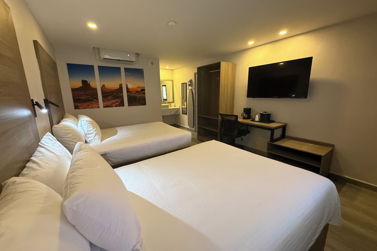 1 bedroom, desk, laptop workspace, iron/ironing board