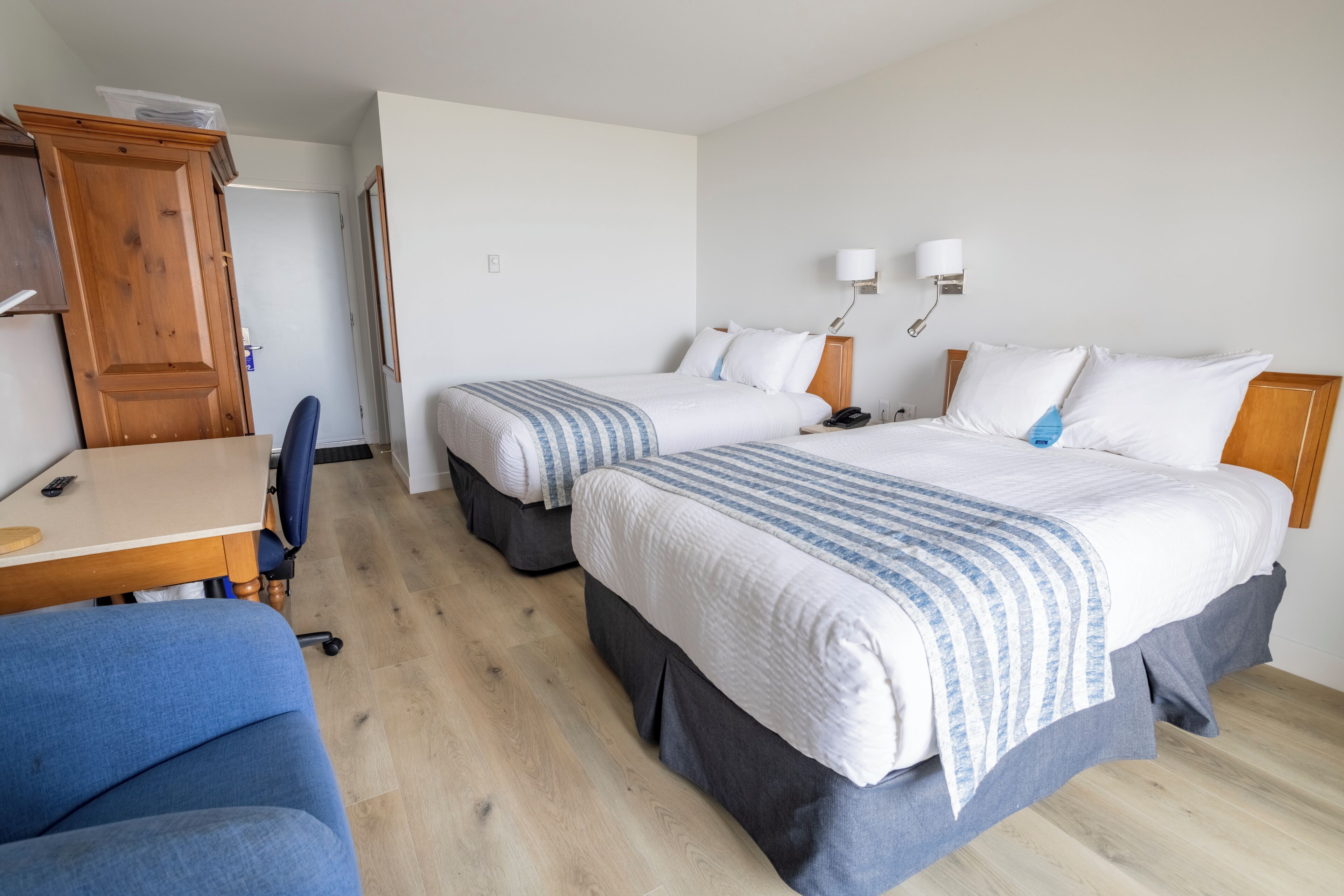 standard room, 2 double beds, river view | 1 bedroom, desk, blackout curtains, iron/ironing board